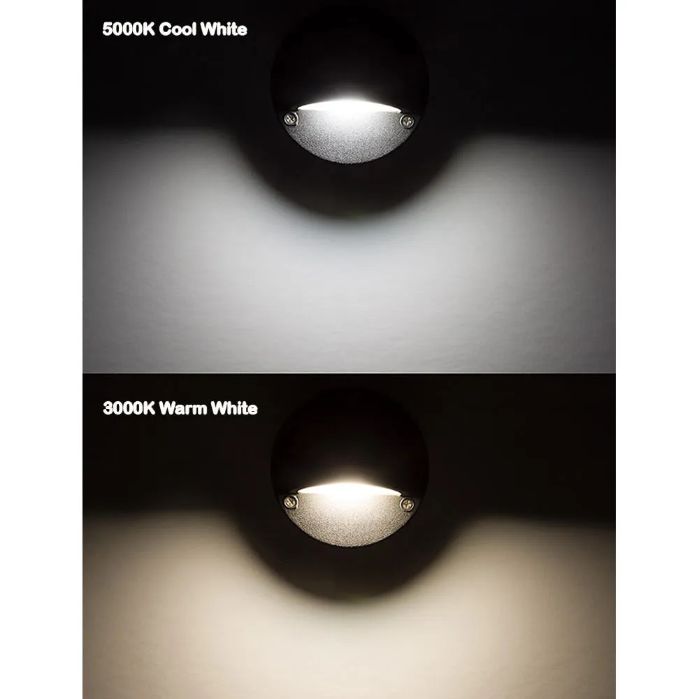 12V LED Round Deck Light Aluminum Black Finish