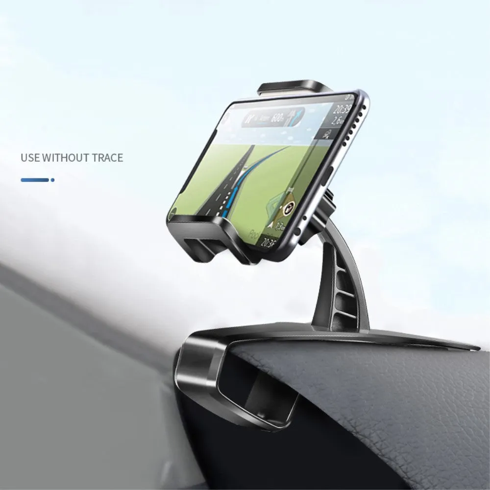3 in 1 Car GPS Smartphone Holder: Dashboard / Visor Clamp   AC Grid Clip for HTC U11 Dual TD-LTE U-3u (HTC Ocean) - Black