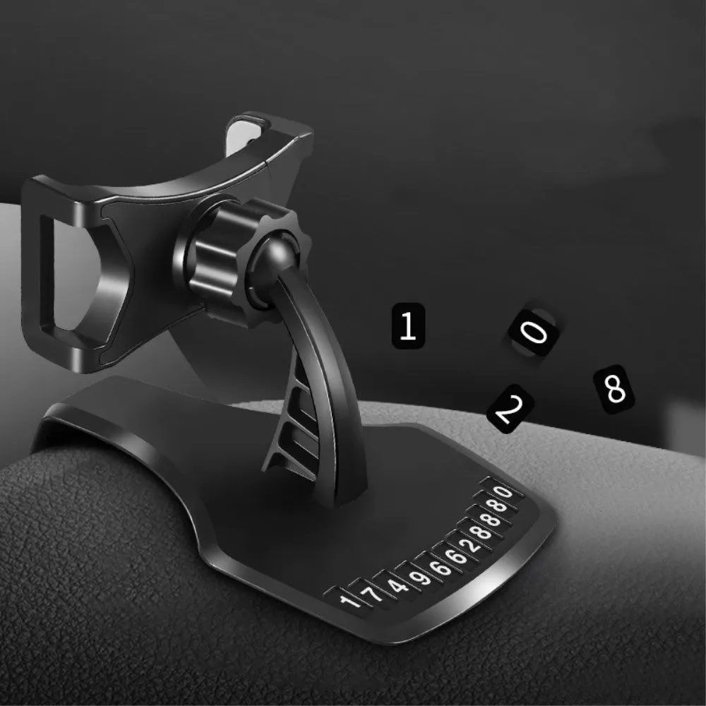 3 in 1 Car GPS Smartphone Holder: Dashboard / Visor Clamp   AC Grid Clip for HTC U11 Dual TD-LTE U-3u (HTC Ocean) - Black