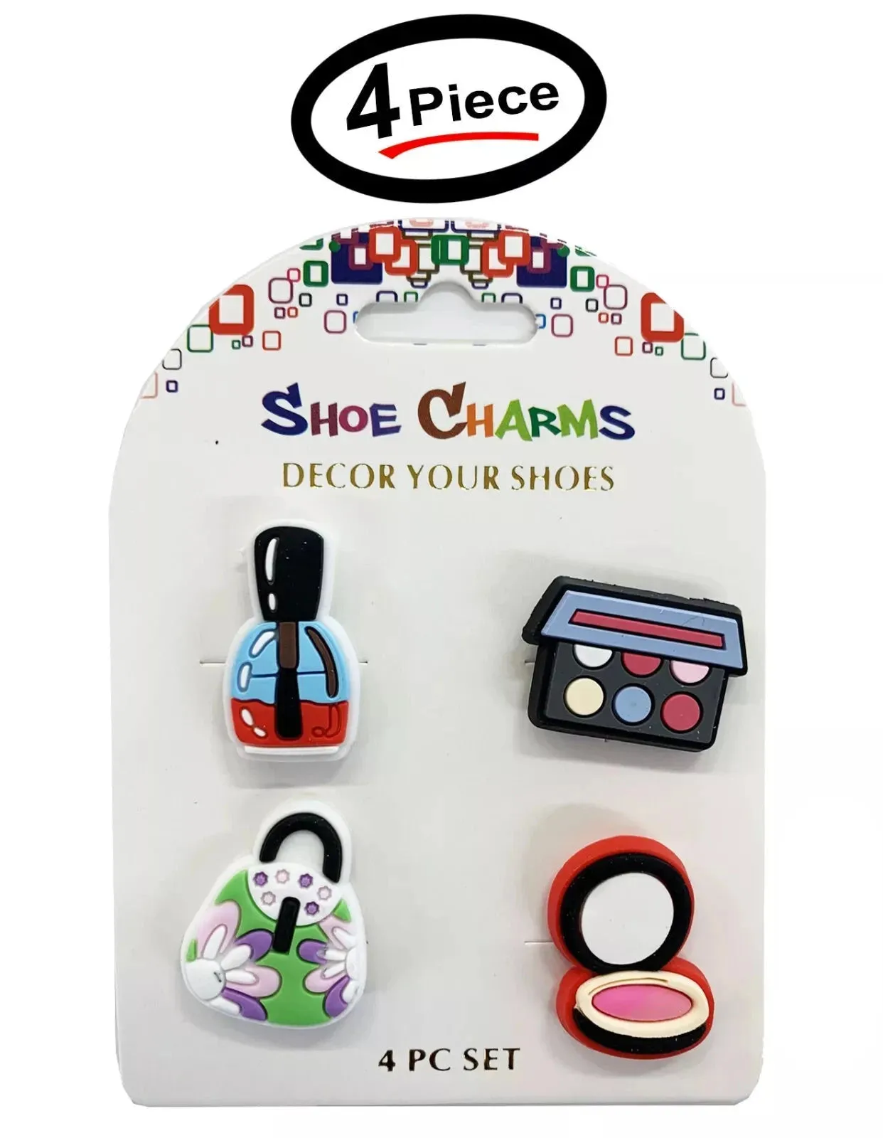 4 Pcs Girls Cosmetic Shoe Decoration Charms PVC For Croc Bracelet Shoe