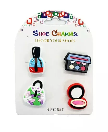 4 Pcs Girls Cosmetic Shoe Decoration Charms PVC For Croc Bracelet Shoe