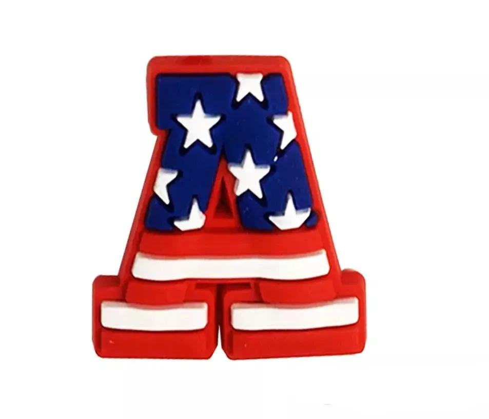 4 Pcs of America Shoe Charms For Croc, Bracelet, Shoe & Wristbands