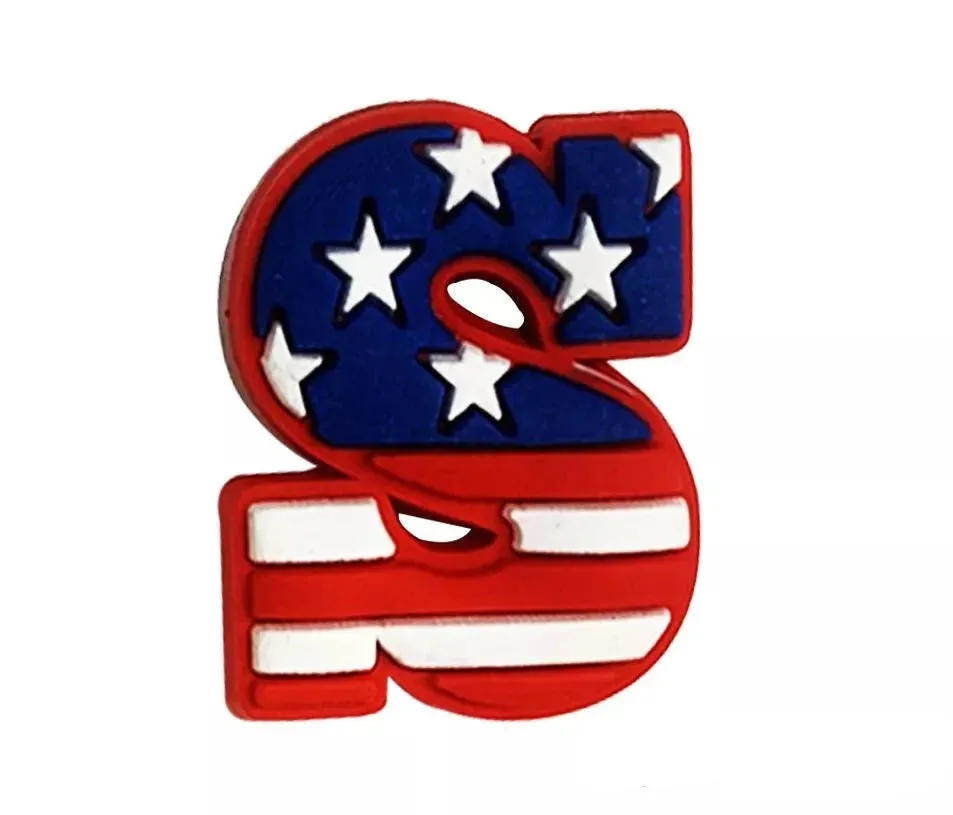 4 Pcs of America Shoe Charms For Croc, Bracelet, Shoe & Wristbands