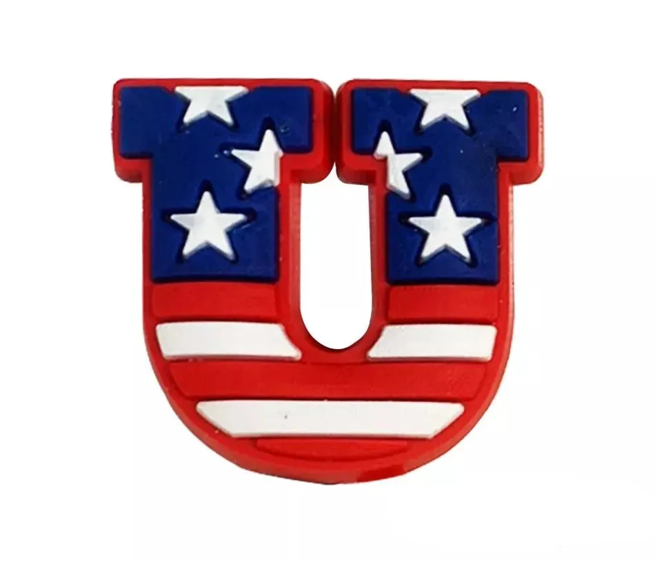 4 Pcs of America Shoe Charms For Croc, Bracelet, Shoe & Wristbands