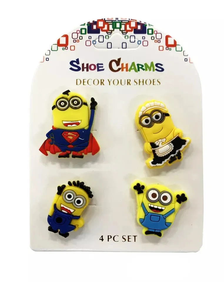 4 Pcs of Minion Shoe Charms For Croc, Bracelet, Shoe & Wristbands