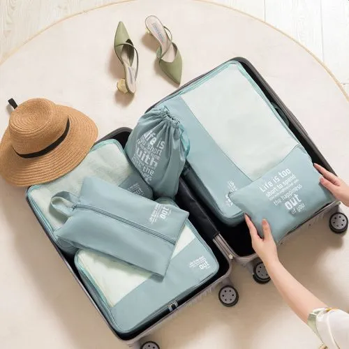 6 Piece Packing Cubes Set - Life Is too Short Luggage Organisers