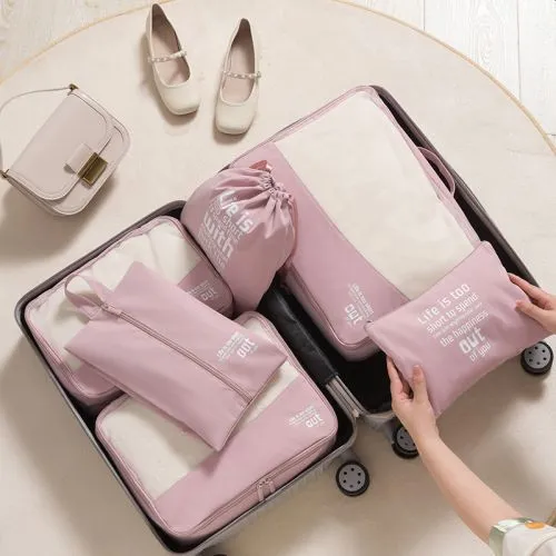6 Piece Packing Cubes Set - Life Is too Short Luggage Organisers