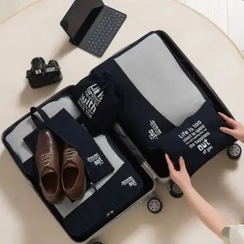 6 Piece Packing Cubes Set - Life Is too Short Luggage Organisers