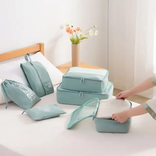 6 Piece Packing Cubes Set - Life Is too Short Luggage Organisers