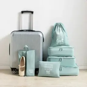 6 Piece Packing Cubes Set - Life Is too Short Luggage Organisers