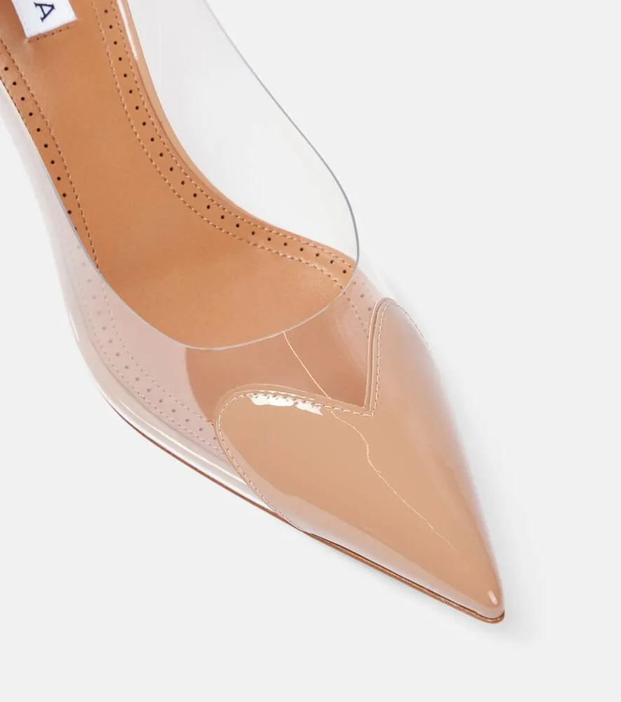 Alaia Le C√Ö¬ìur PVC and patent leather slingback pumps