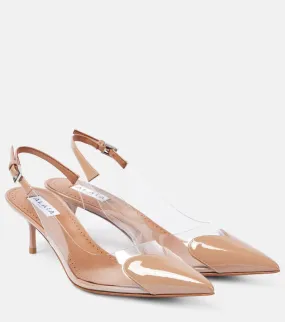Alaia Le C√Ö¬ìur PVC and patent leather slingback pumps