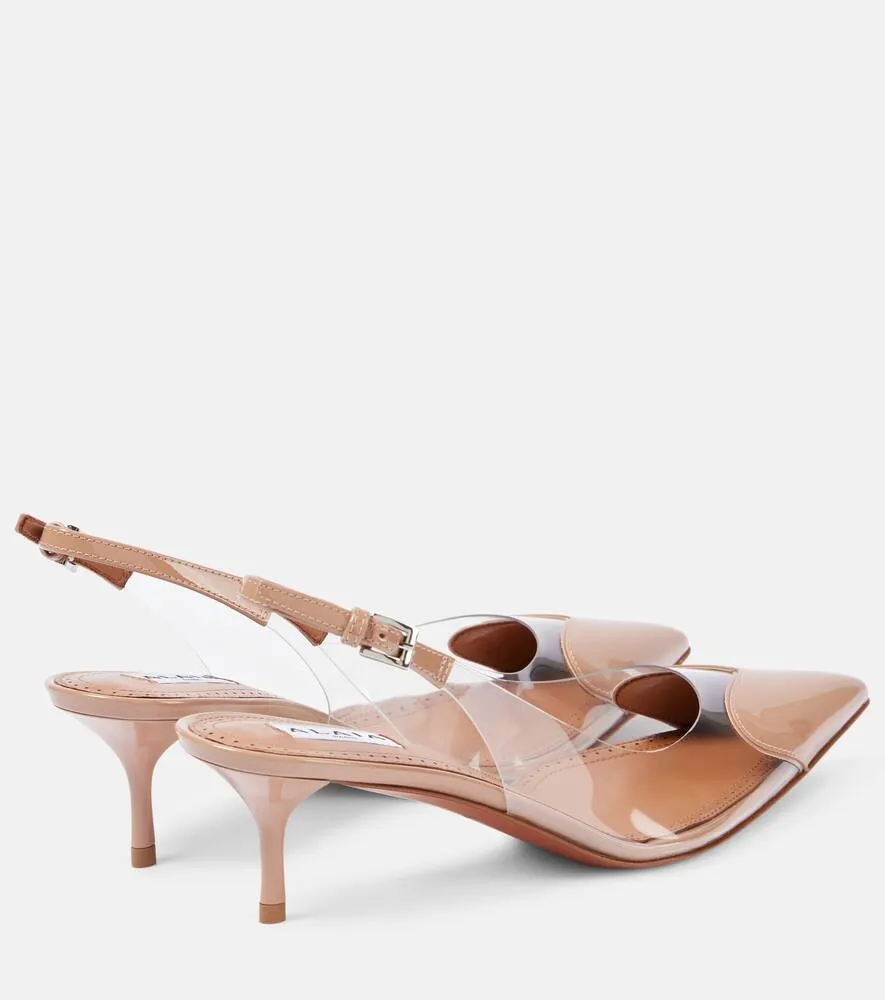 Alaia Le C√Ö¬ìur PVC and patent leather slingback pumps