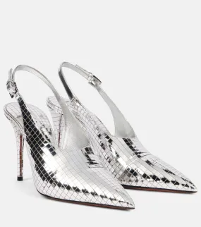 Alaia Mirrored leather slingback pumps