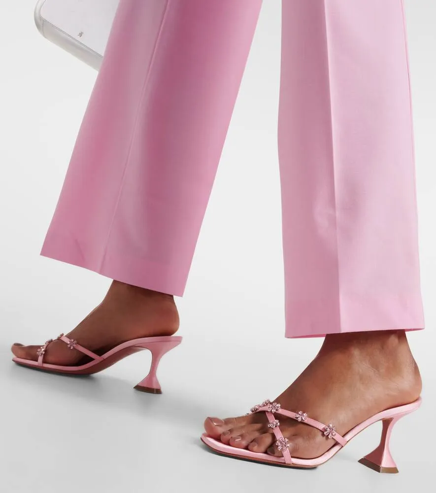 Amina Muaddi 70 embellished satin sandals