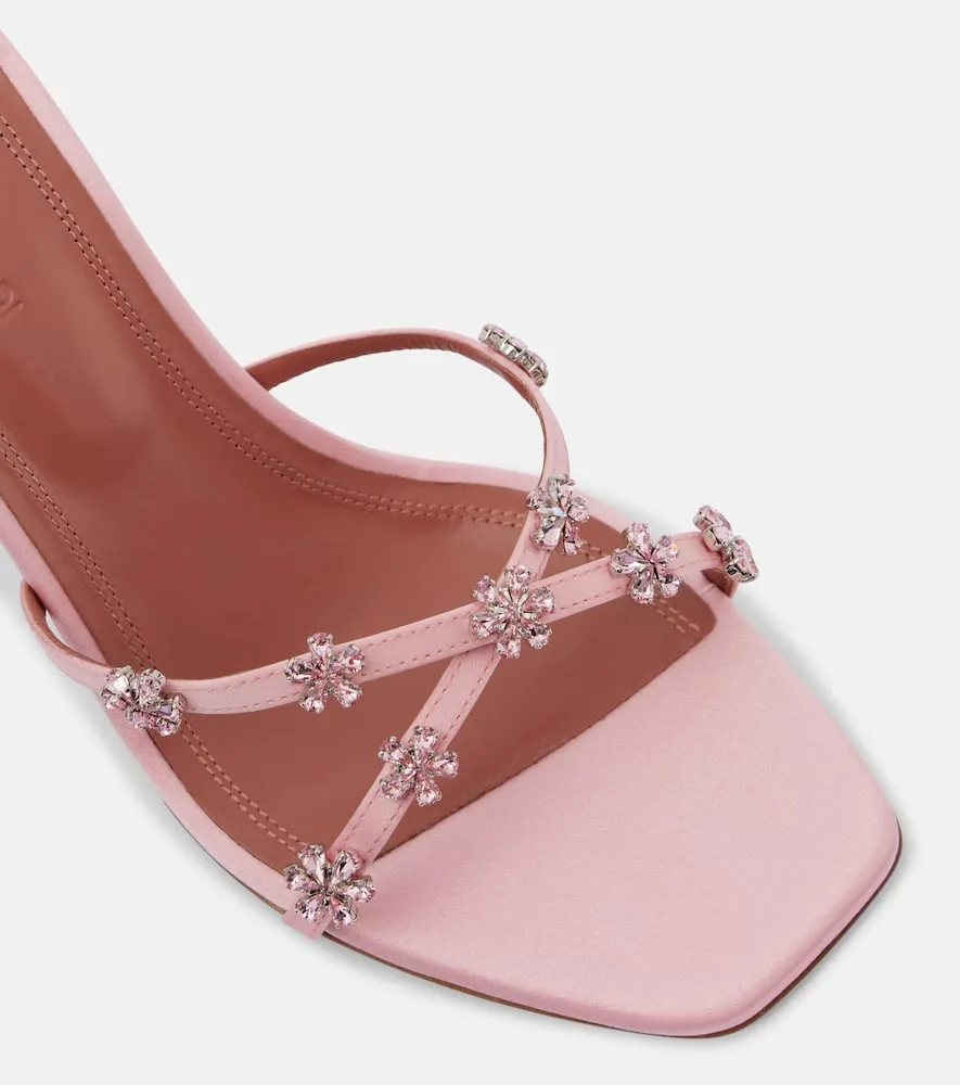 Amina Muaddi 70 embellished satin sandals
