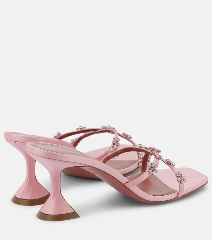 Amina Muaddi 70 embellished satin sandals
