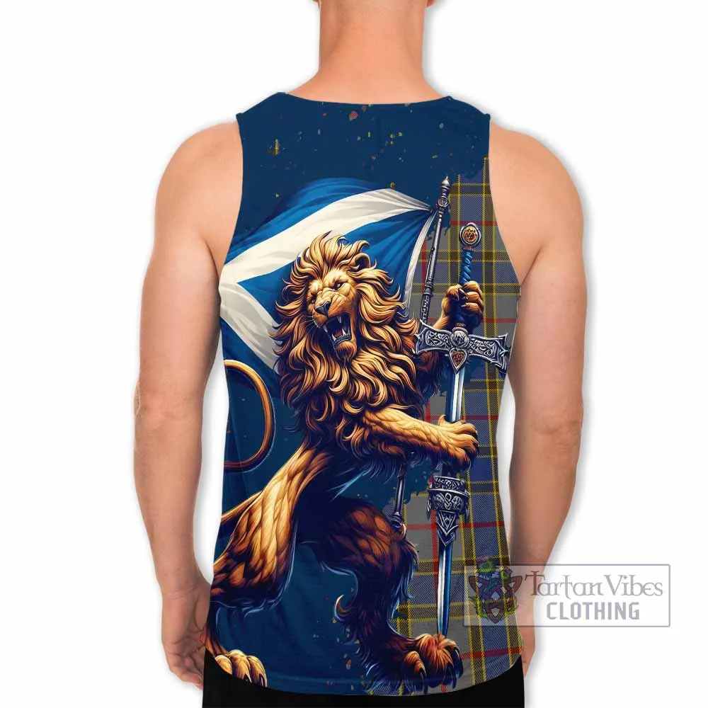 Balfour Tartan Family Crest Men's Tank Top with Scottish Majestic Lion