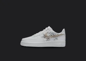 Beige Swoosh Flowers Custom Air Force 1