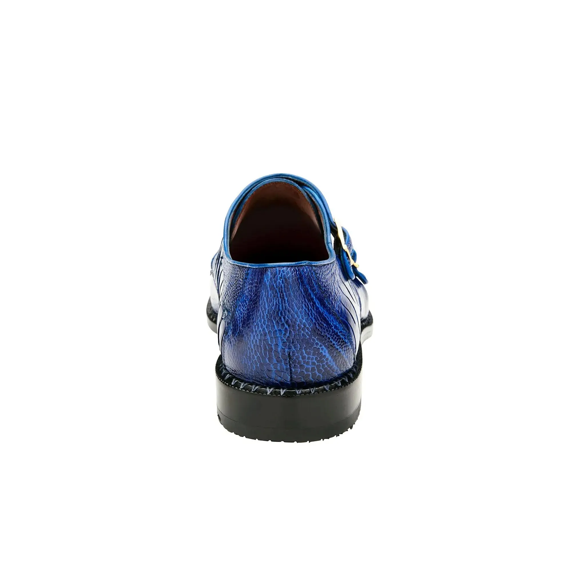 Belvedere Valiente in Antique Ocean Ostrich Leg Monkstraps