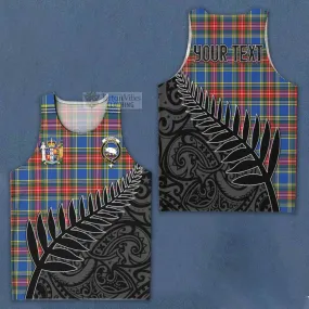 Bethune Crest Tartan Men's Tank Top with New Zealand Silver Fern Half Style
