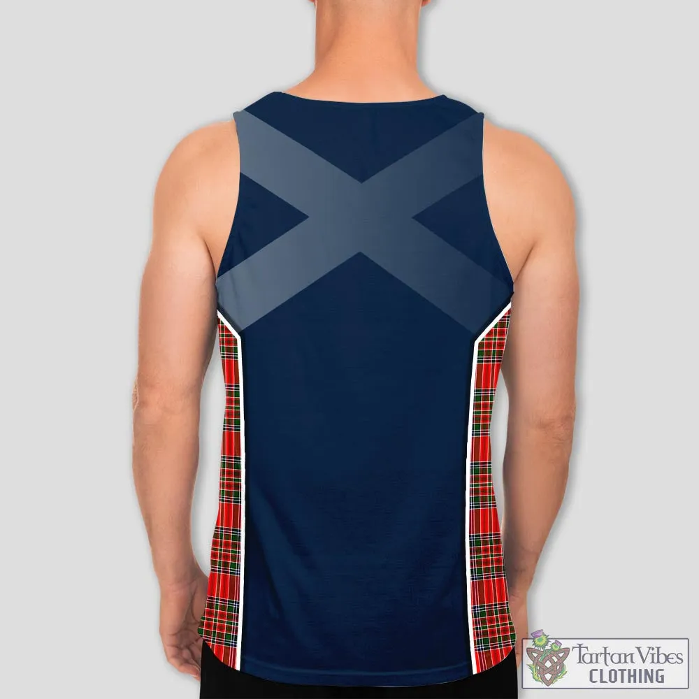 Binning Tartan Men's Tanks Top with Family Crest and Scottish Thistle Vibes Sport Style