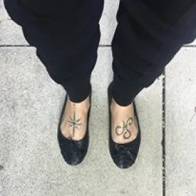 Black Pythonskin and Leather Ballet Shoes