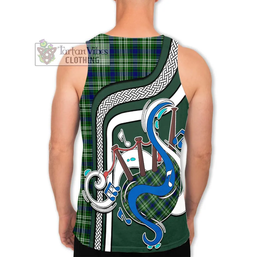 Blackadder Tartan Men's Tank Top with Epic Bagpipe Style
