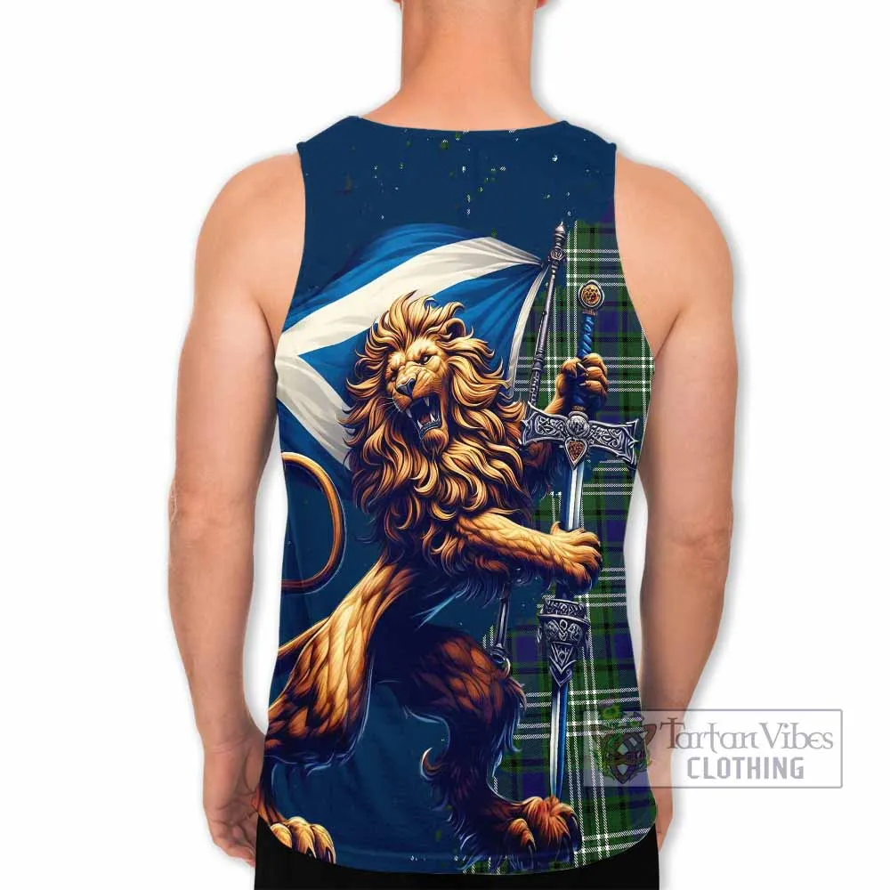 Blyth Tartan Family Crest Men's Tank Top with Scottish Majestic Lion