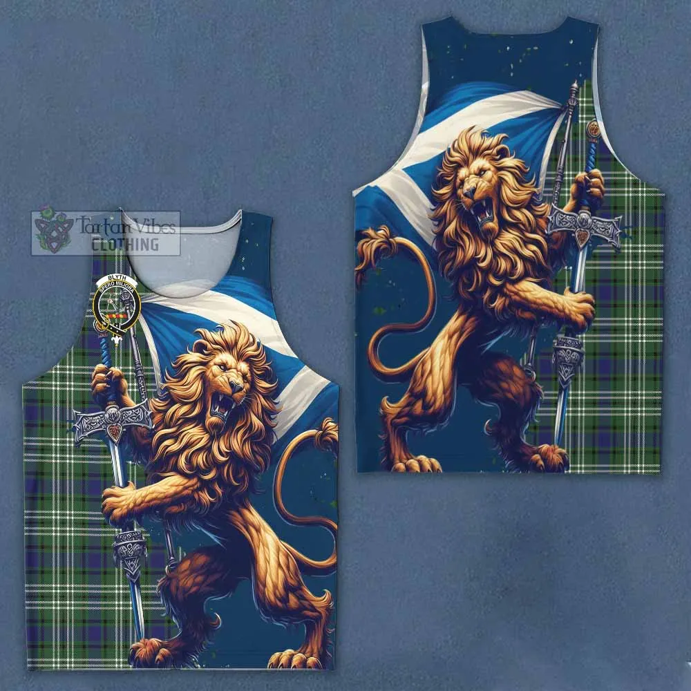 Blyth Tartan Family Crest Men's Tank Top with Scottish Majestic Lion