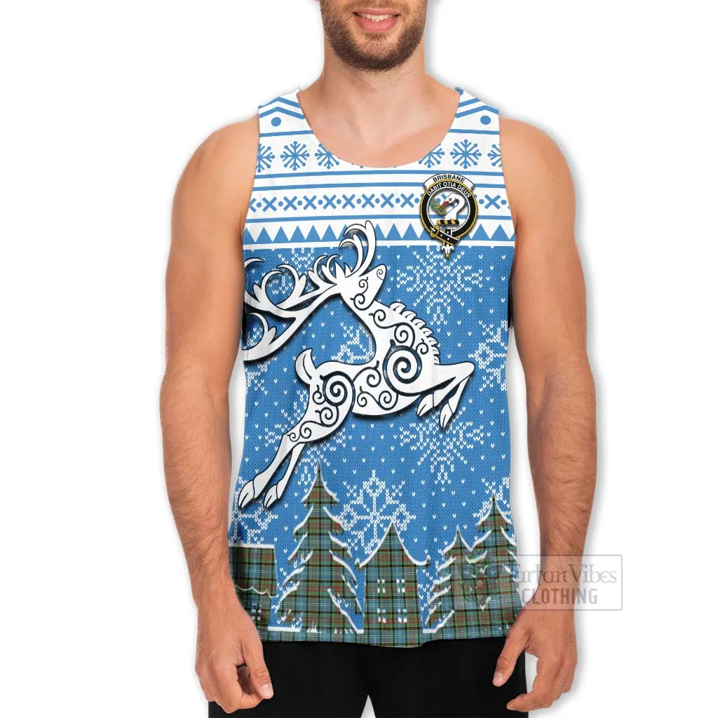 Brisbane Clan Christmas Men's Tank Top Celtic Reindeer Style