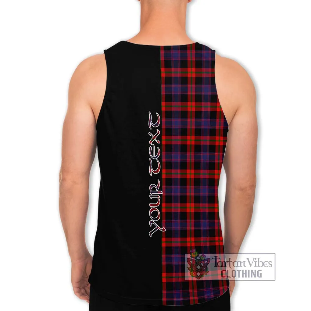 Brown (Broun) Tartan Men's Tank Top with Family Crest and Half Of Me Style