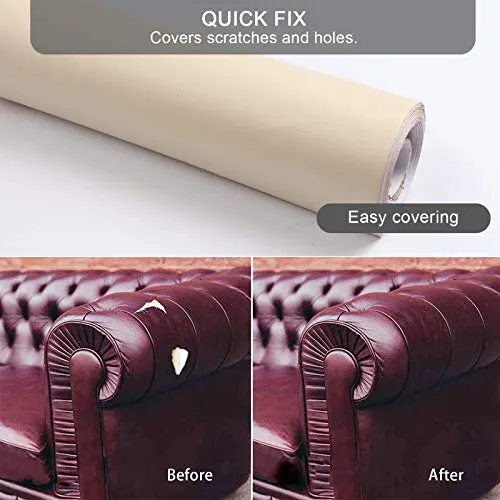 BSZHTECH Leather Repair Tape Self-Adhesive Leather Repair Patch for Couch Furniture Sofas Car Seats Advanced PU Vinyl Leather Repair Kit(Grey, 3.9 X 79 inch)