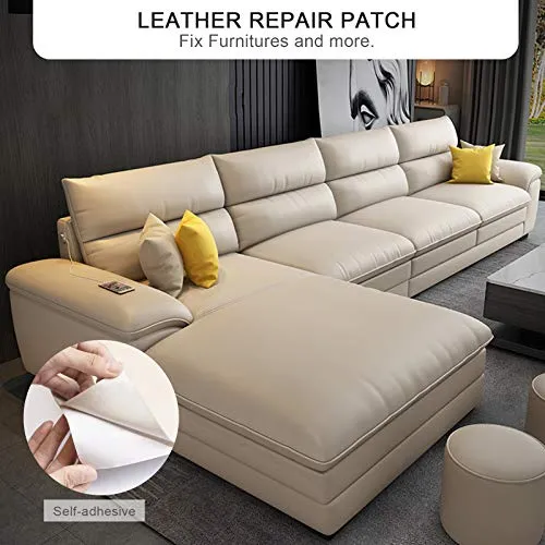 BSZHTECH Leather Repair Tape Self-Adhesive Leather Repair Patch for Couch Furniture Sofas Car Seats Advanced PU Vinyl Leather Repair Kit(Grey, 3.9 X 79 inch)