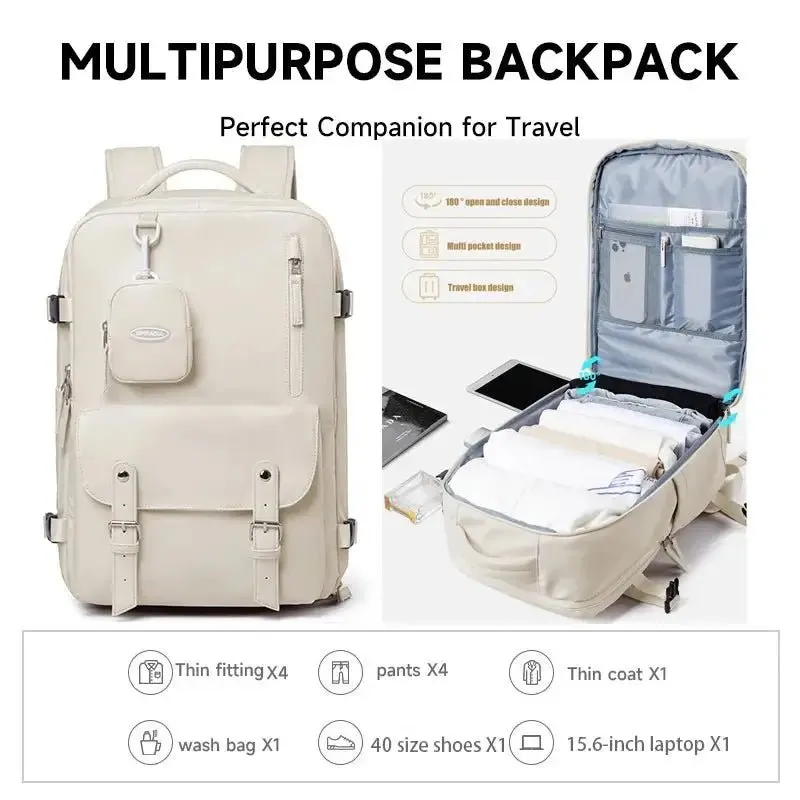 Buylor Travel Backpack For Women Carry On Luggage Business Travel Bag Unisex Fit 15.6inch Laptop Students Schoolbags Waterproof