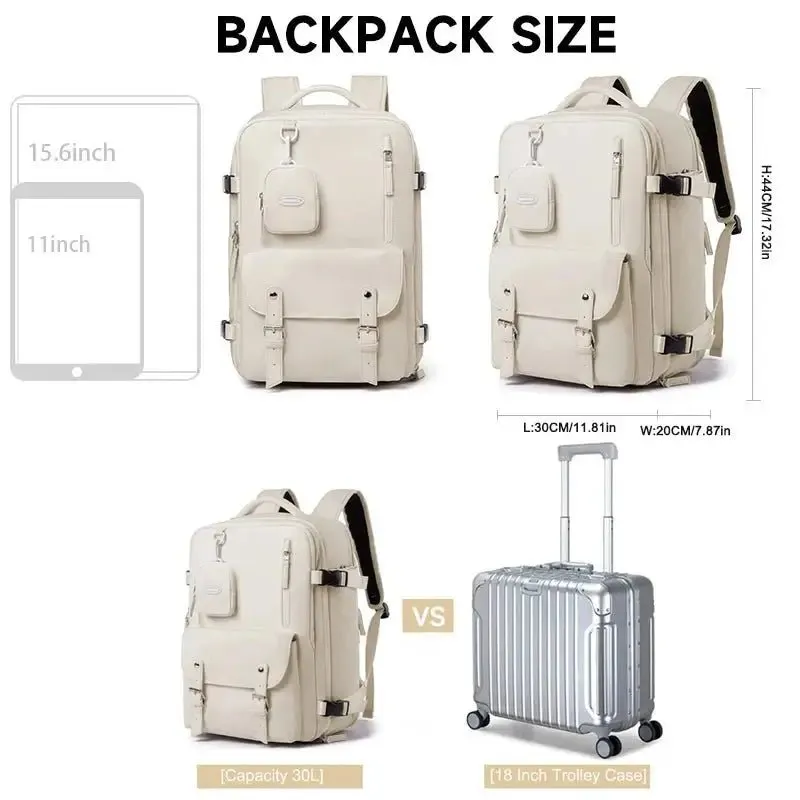 Buylor Travel Backpack For Women Carry On Luggage Business Travel Bag Unisex Fit 15.6inch Laptop Students Schoolbags Waterproof
