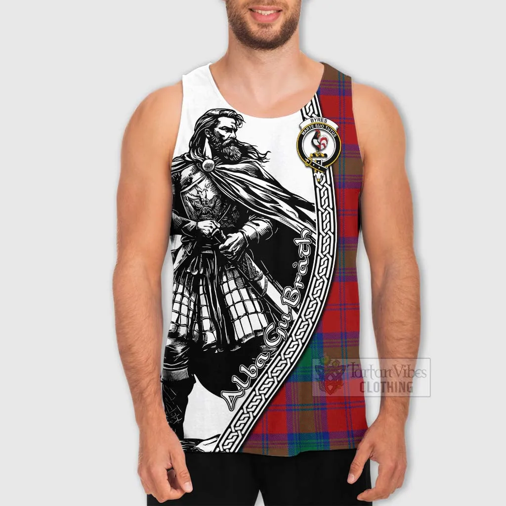 Byres (Byses) Tartan Clan Crest Men's Tank Top with Highlander Warrior Celtic Style
