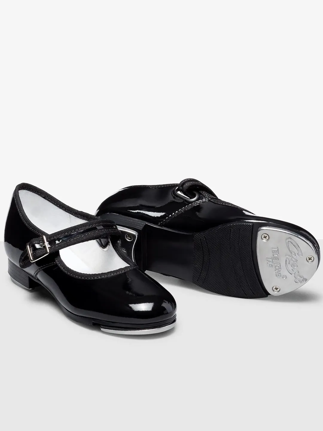Capezio 3800C Black Patent Children’s Velcro Buckle Mary Jane Tap Shoe