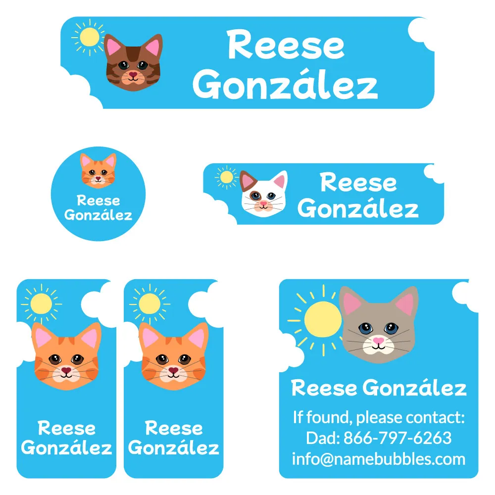 Cats Camp Labels Pack