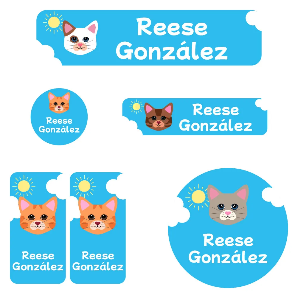 Cats Daycare Labels Pack