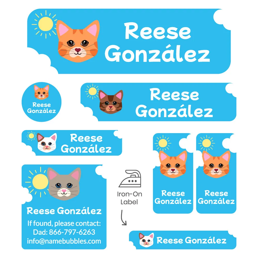 Cats Sleepaway Camp Labels Pack