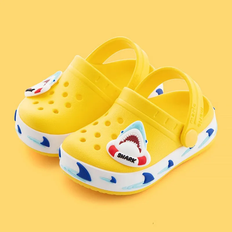 Children Slippers for Boys /Girls Summer Kids Home Sandals Cartoon Shoes Soft Leather Appliques Big Girls Beach Cave Shoes