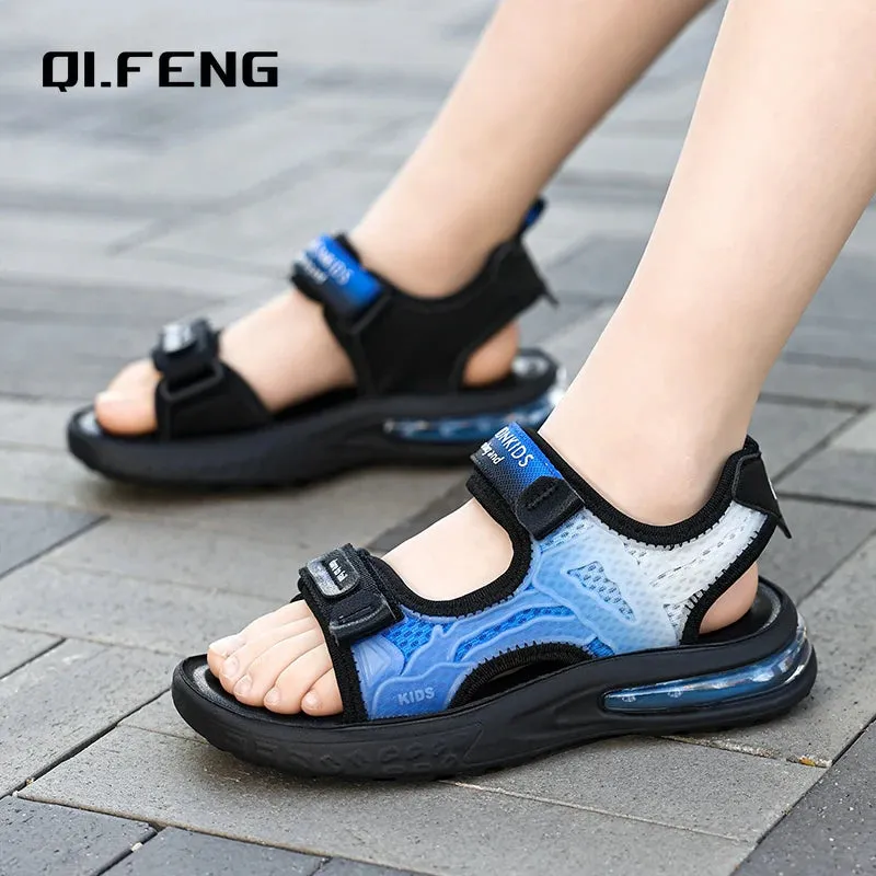 Children's Shoes Summer Sports Sandals Boys Open Toe Air Cushion Footwear Water Beach Breathable Sandals Youth Fashion Slippers