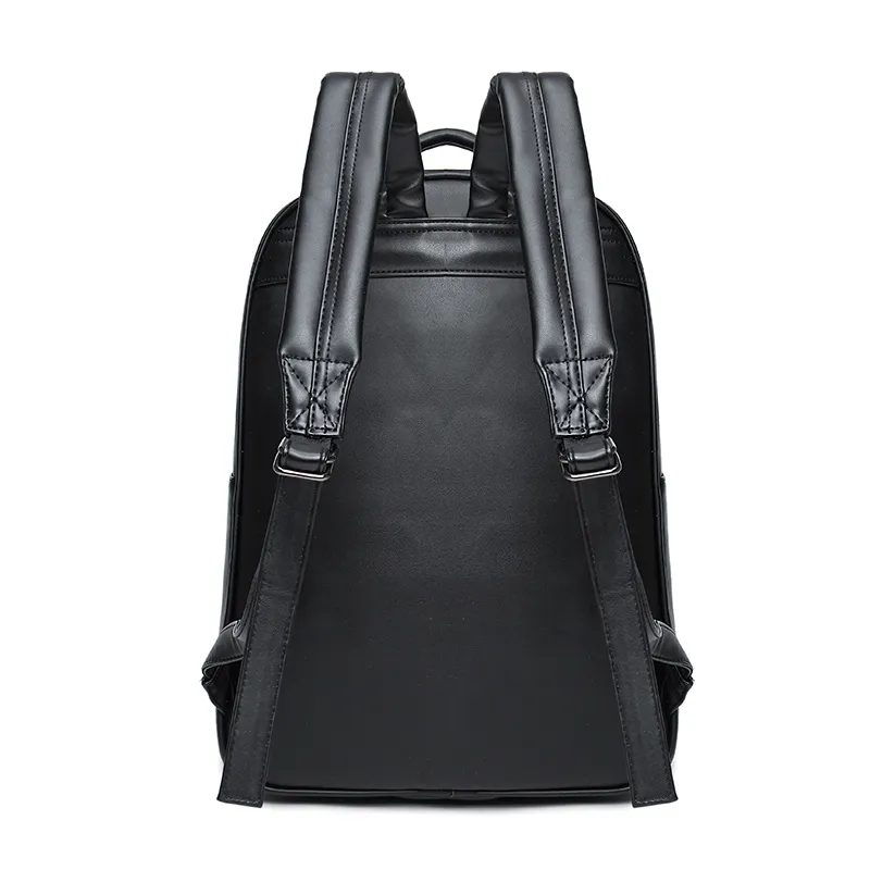 Cool Waterproof Backpack in Rock Style / Solid Zipper Rivet Shoulder Bags with Decorate Bat