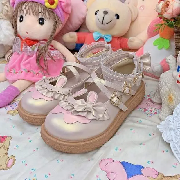 Cute Bunny Flat Lolita Shoes