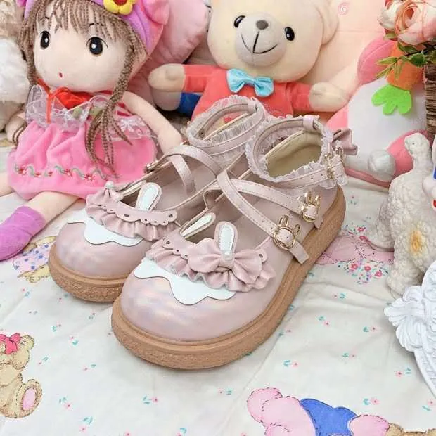 Cute Bunny Flat Lolita Shoes