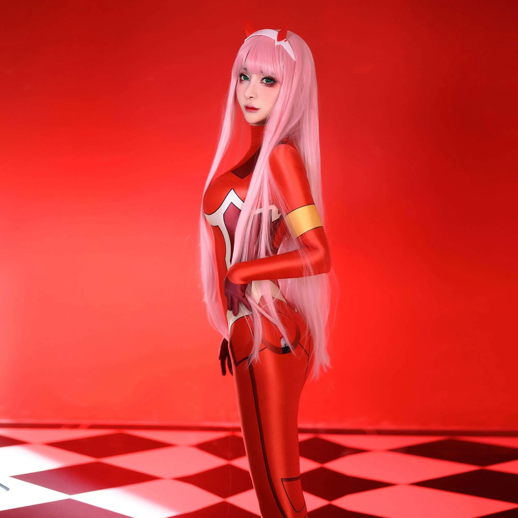 Darling in the Franxx Zero Two Code 002 Zentais Jumpsuit Cosplay Costume