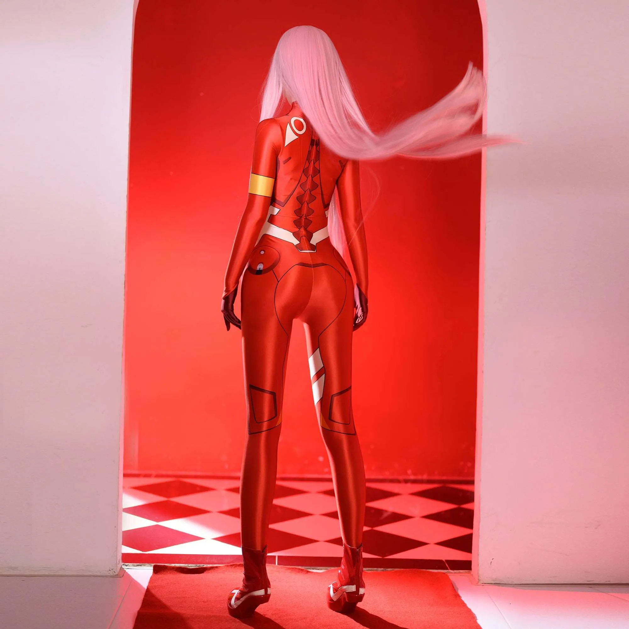 Darling in the Franxx Zero Two Code 002 Zentais Jumpsuit Cosplay Costume