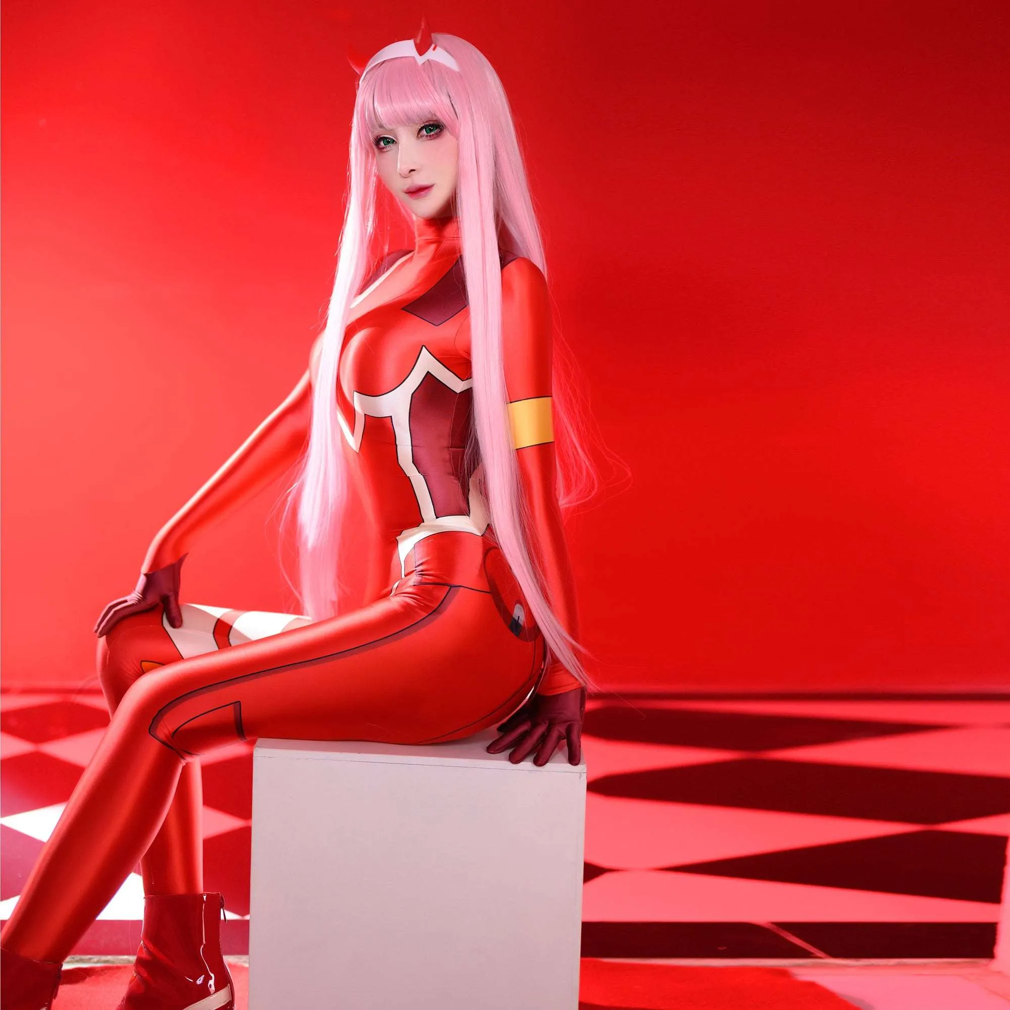 Darling in the Franxx Zero Two Code 002 Zentais Jumpsuit Cosplay Costume