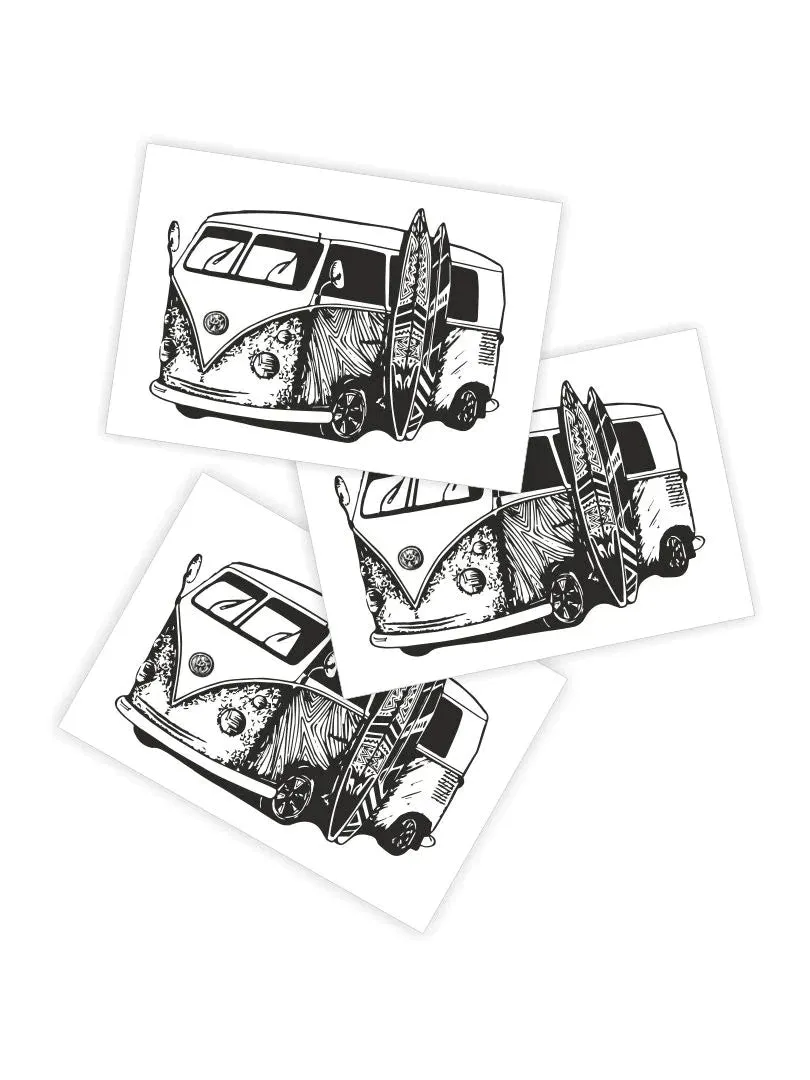 Ducky Street Surf Van Temporary Tattoos